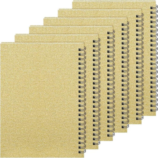 Yahenda Spiral Notebook Bulk A5 Journal Lined 8.3'' x 5.5'' Writing Composition Paper Small Notepad Subject Notebook for Students Office Business Back to School Supplies(Light Gold,6 Pcs)