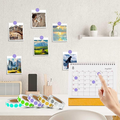 1000PCS Lavender Colored Dot Stickers Round Coding Circle Label Stickers 0.5 inch Label in Dispenser Box for Office Classroom