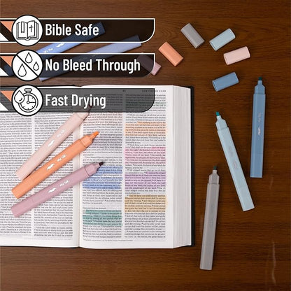 Mr. Pen- Aesthetic Bible Highlighters No Bleed Through Assorted Color, 8pcs, Ocean Mist, Cute Highlighter Dual Tip for Journaling Supplies and School Accessories, Bible Highlighters and Pens No Bleed
