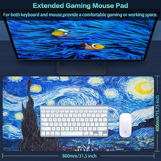 Canjoy Gaming Mouse Pad, Large Extended Mouse Pad Big Computer Mousepad for Home Office Gaming Work 31.5x15.7inch