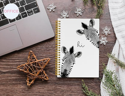 Zebra Gifts Notebook Journal,Cute Animal Notebook Journal for School Women Teen Girls Kids,Gifts for Zebra Lovers,Hardcover Spiral Notebooks for Work Notes Journaling,5.5x8.3 Inch