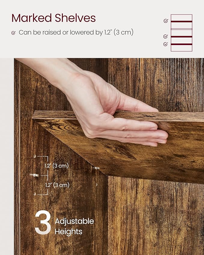 VASAGLE Set of 2 Bookshelves, 30 Inches Wide, 5-Tier Open Bookcases with Adjustable Storage Shelves, Floor Standing Units, Rustic Brown ULBC175X01-2