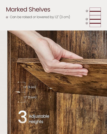 VASAGLE Set of 2 Bookshelves, 30 Inches Wide, 5-Tier Open Bookcases with Adjustable Storage Shelves, Floor Standing Units, Rustic Brown ULBC175X01-2