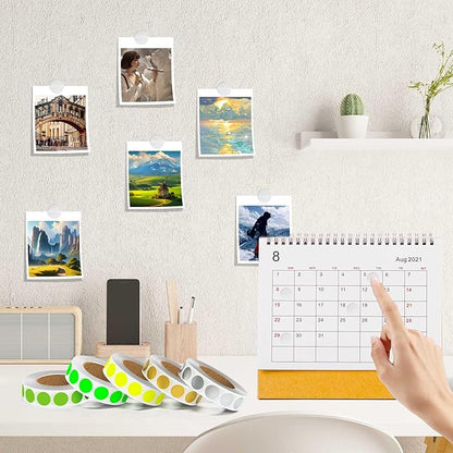 1000PCS Silver Colored Dot Stickers Round Coding Circle Label Stickers 0.5 inch Label in Dispenser Box for Office Classroom