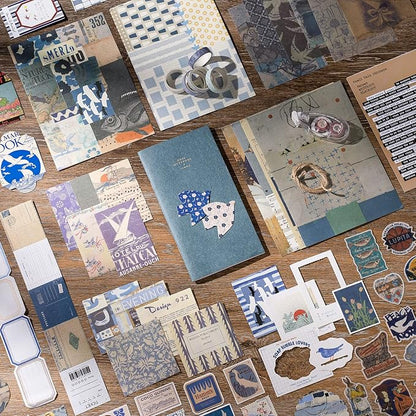 JOYCHOIC Vintage Scrapbooking Supplies Aesthetic Journaling Kit, Scrapbook Papers Quote Stickers TN Notebook Large Collection for Bullet Junk Journal, Planner DIY Arts Craft Collage, Beginners