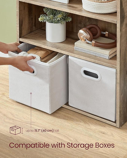 VASAGLE Custos Collection - Bookshelf, 3-Tier Bookcase, Book Shelf, Open Storage Shelf, 9.4 x 23.6 x 32 Inches, for Living Room, Home Office, Dinning Room, Camel Brown ULBC163L01