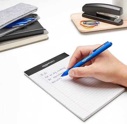 Amazon Basics Retractable Ballpoint Pens, Smooth Writing, Blue, 12-Pack