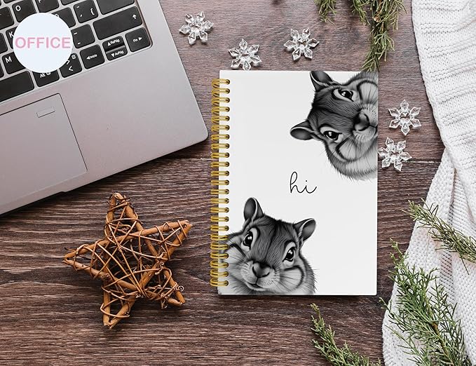 Squirrel Notebook Journal,Cute Animal Notebook Journal for School Women Teen Girls Kids,Gifts for Squirrel Lovers,Hardcover Spiral Notebooks for Work Notes Journaling,5.5x8.3 Inch
