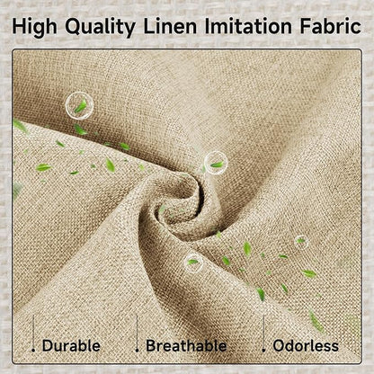 GRANNY SAYS Decorative Storage Boxes with Lid, Large Storage Bins with Double-Open Lid and Divider, Fabric Storage Bin for Clothes, 63L Closet Linen Storage Bin, White/Khaki