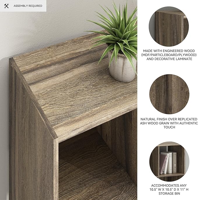 Signature Design by Ashley Shallifer 6 Cube Storage Organizer or Bookcase, Brown