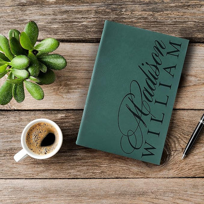 Personalized Leather Journal | Soft Pink, 12 Design | w Text Notebook for Women, Men - Customized Journals to Write In for Women, Diary for Girls - Birthday, Best Friend, Mom, Dad, Office Gift