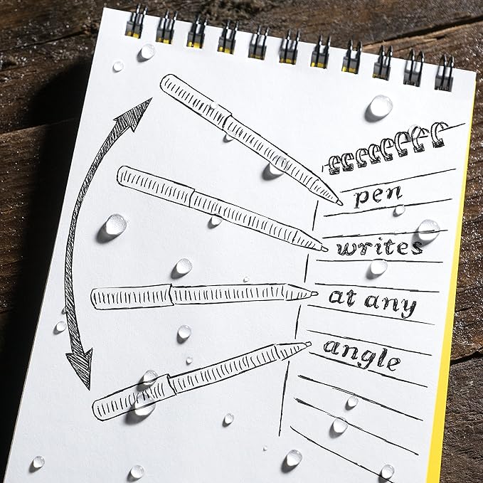 Rite in the Rain Weatherproof Durable Orange Clicker Pen - Black Ink, 2 Pack (No. OR11-2)